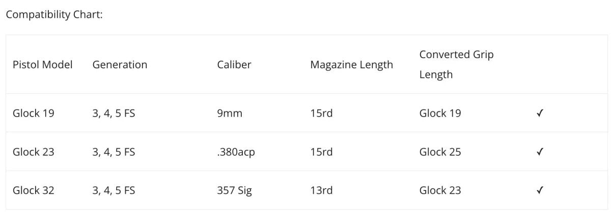 XTech Tactical Mag-Adapt 19-17 Magazine Sleeve Adapter for Glock 19, 23 & 32 XTech Tactical