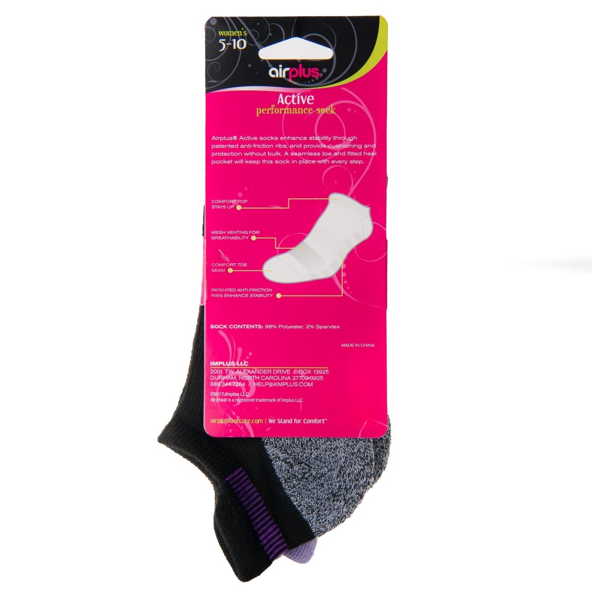 Airplus Ultra Soft, Light Weight No Show Socks, Black, Medium, 3 Pairs - Forza Sports