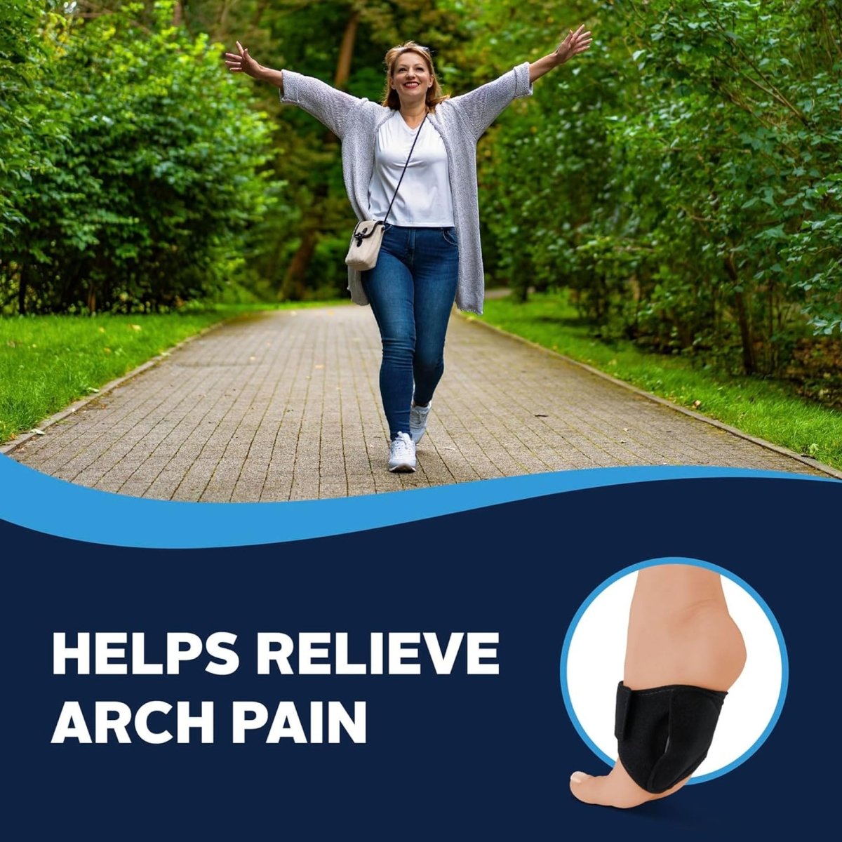 Airplus Arch Support Wrap, One Size Fits Most, Black, 1 Pair - Forza Sports