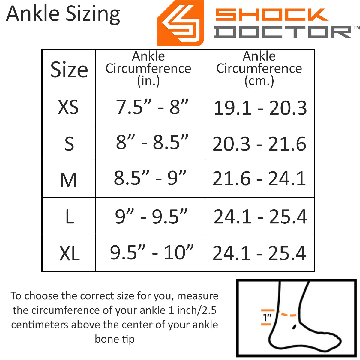 Shock Doctor Ankle Stabilizer Support Brace - Black Shock Doctor