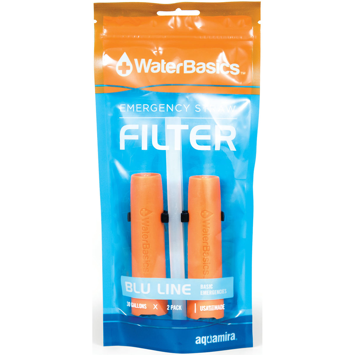 WaterBasics Emergency Water Filter Straw 2-Pack Aquamira