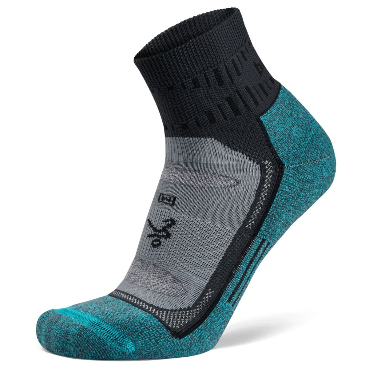 Balega Blister Resistant Quarter Length Running Socks, Gray/Blue - Forza Sports