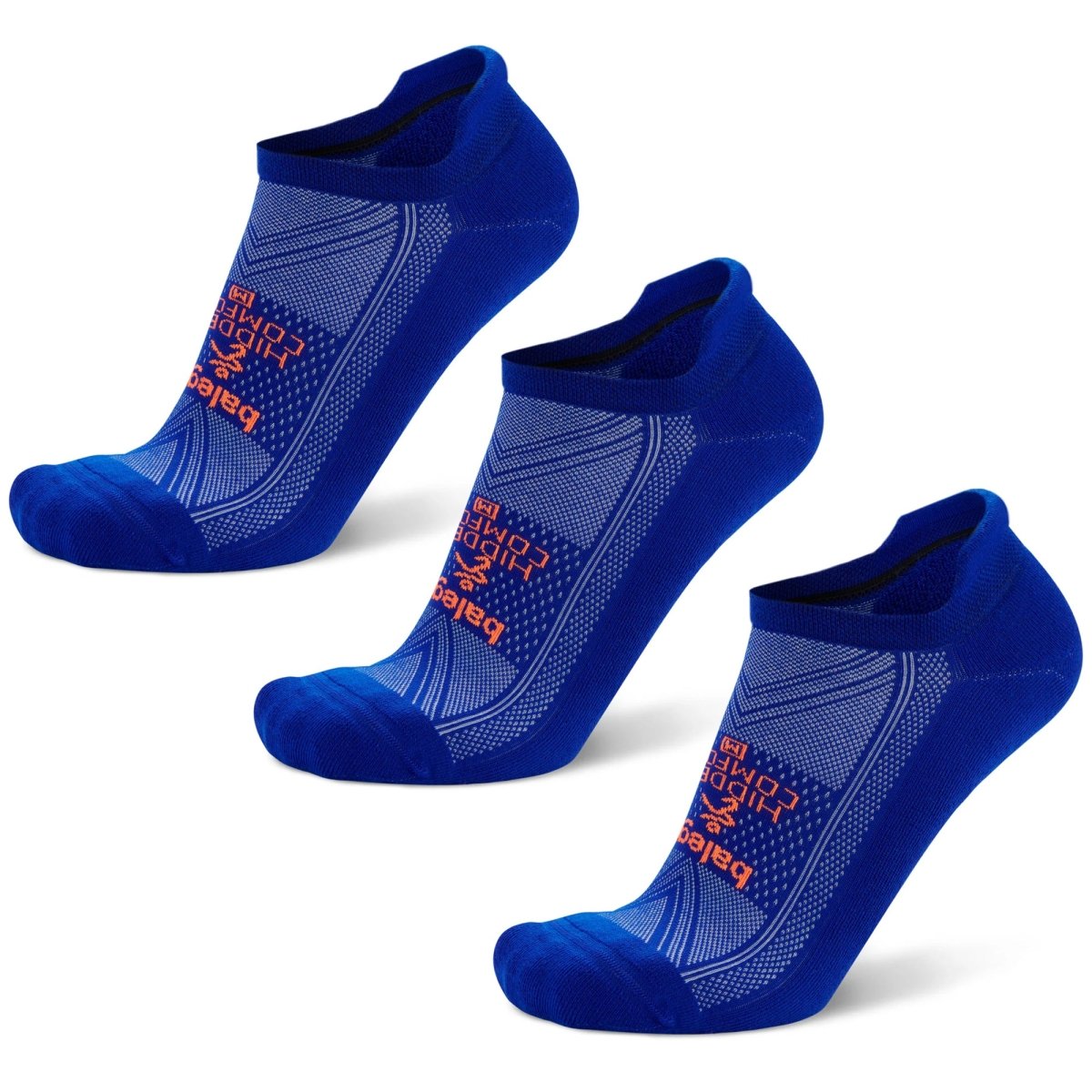 Balega Hidden Comfort No Show Socks, Neon Blue, 3 Pack - Forza Sports