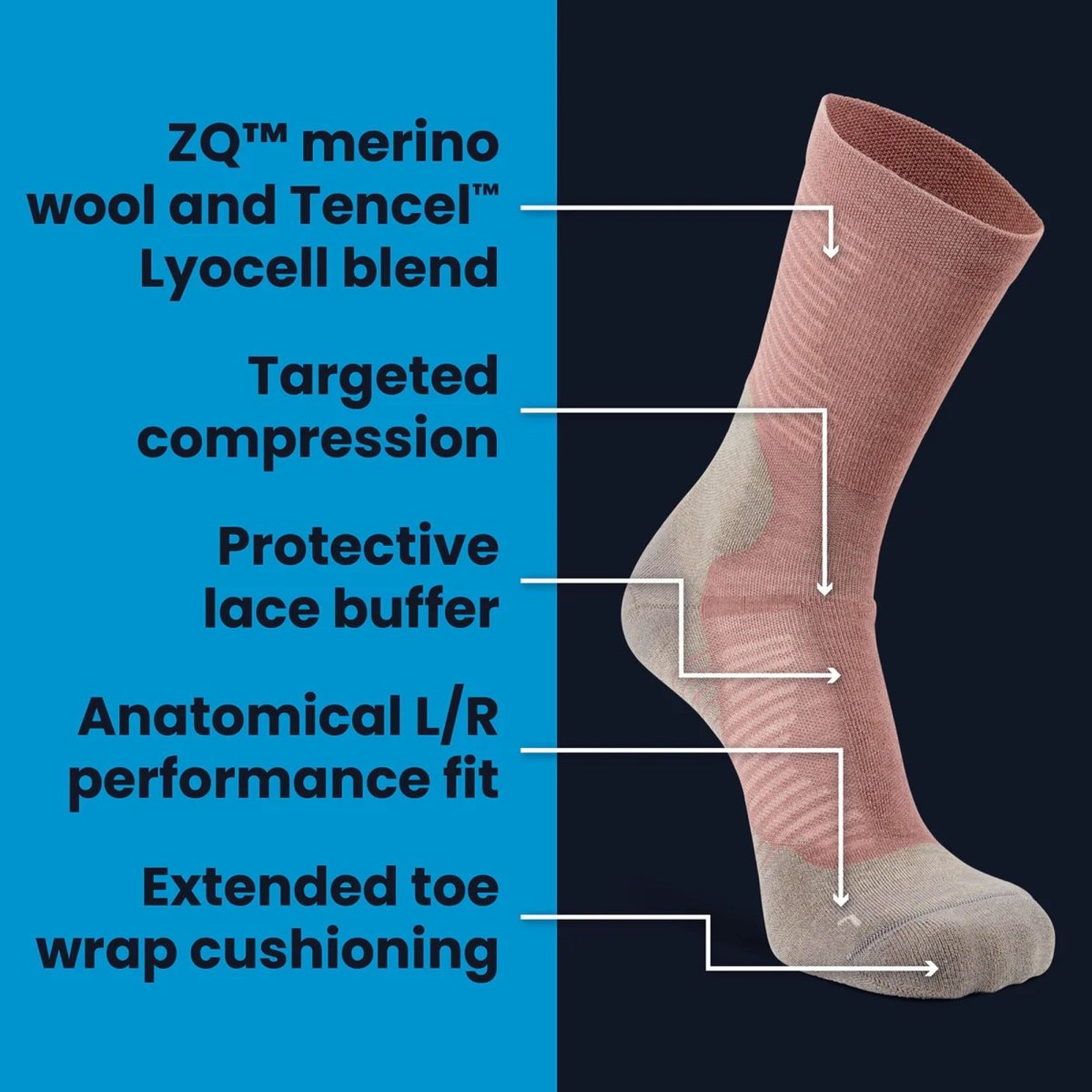 Balega Hike Performance Crew Socks, Suede - Forza Sports