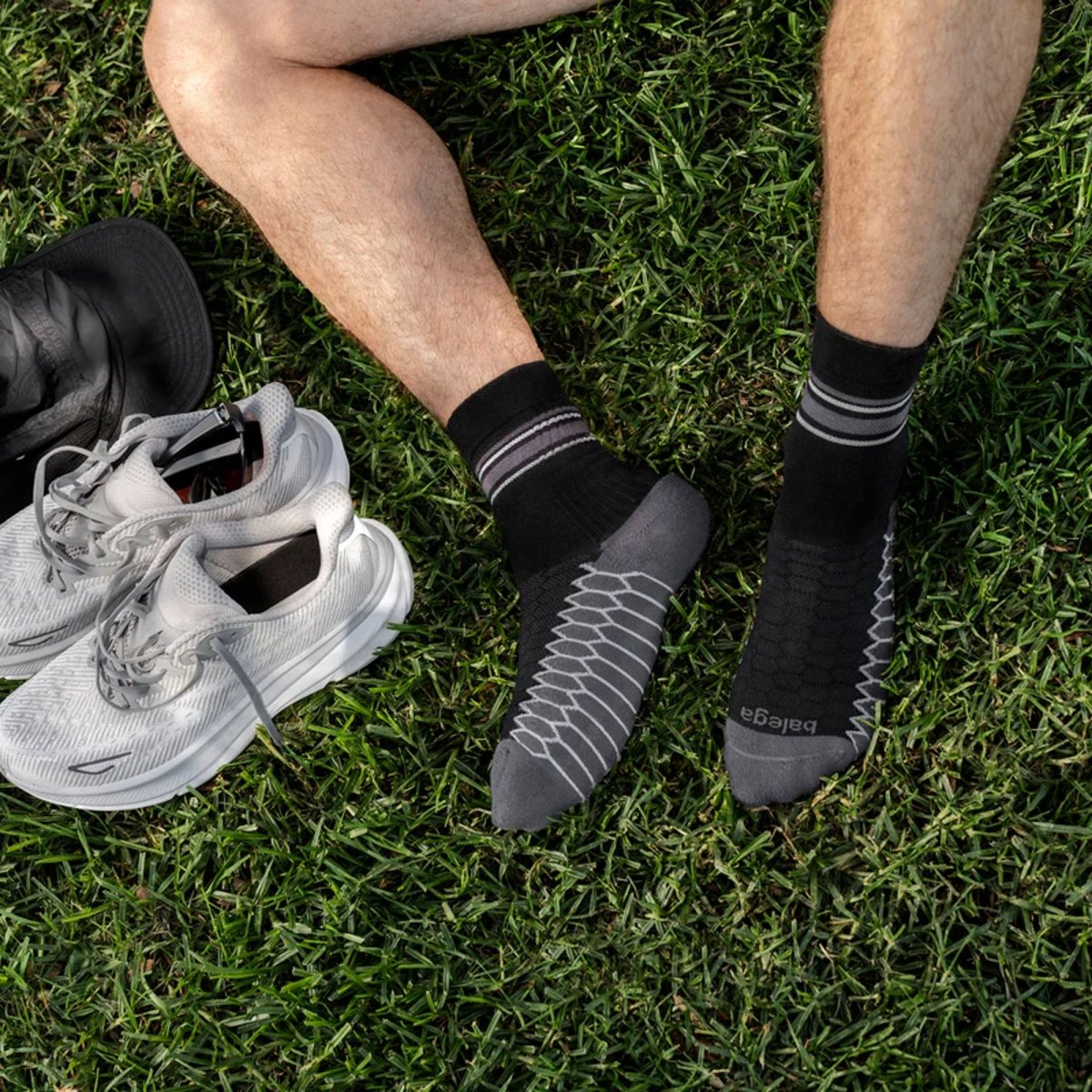 Balega Silver Mini Crew Socks, Black - Forza Sports