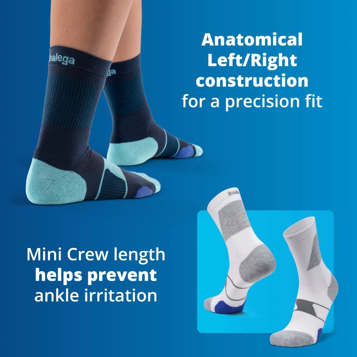 Balega UltraGlide with Lycra Dry Mini Crew Socks, Coral - Forza Sports