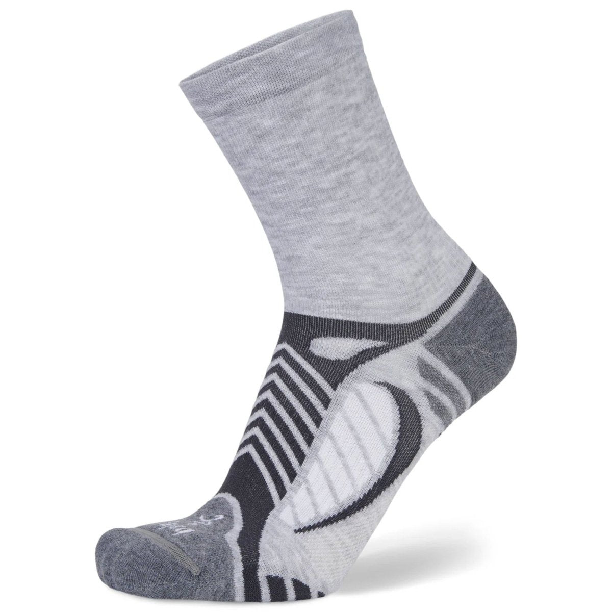 Balega Ultralight Mini Crew Socks, Gray/White - Forza Sports