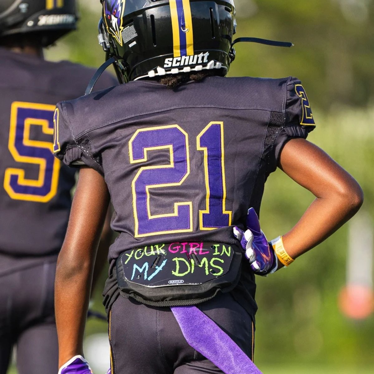 Battle Sports Adult " In My DMs" Back Plate, Black/Multicolor - Forza Sports
