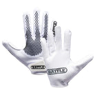 Battle Sports Adult Gauntlet Pro Receiver Football Glove - White/Black - Forza Sports