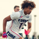 Battle Sports Adult Gauntlet Pro Receiver Football Glove - White/Black - Forza Sports