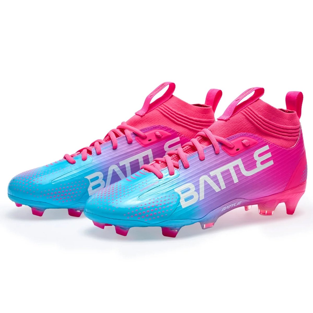 Battle Sports AstroFly Fade Football Cleats, Neon Pink/Laser Blue - Forza Sports