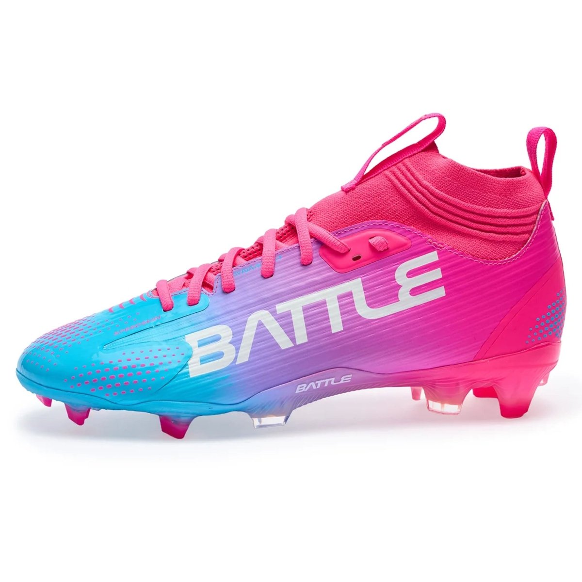 Battle Sports AstroFly Fade Football Cleats, Neon Pink/Laser Blue - Forza Sports