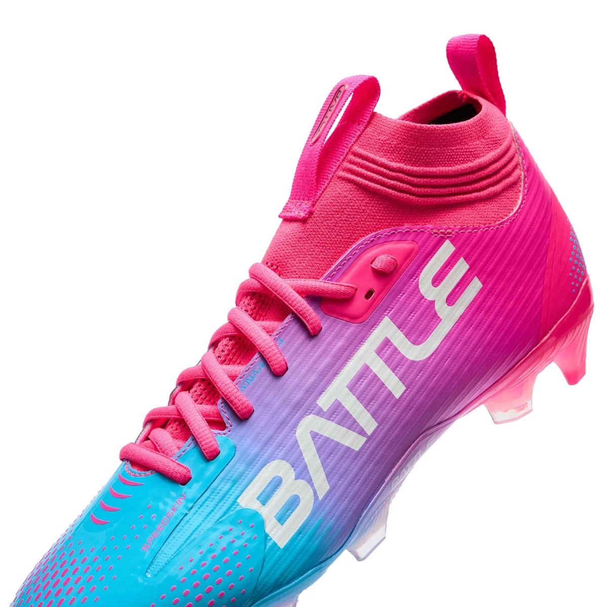 Battle Sports AstroFly Fade Football Cleats, Neon Pink/Laser Blue - Forza Sports