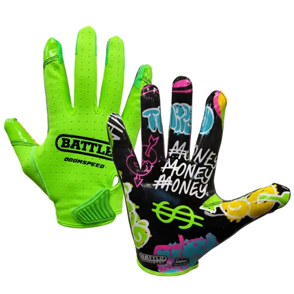 Monopoly Street Art Doom Speed Receiver Football Gloves