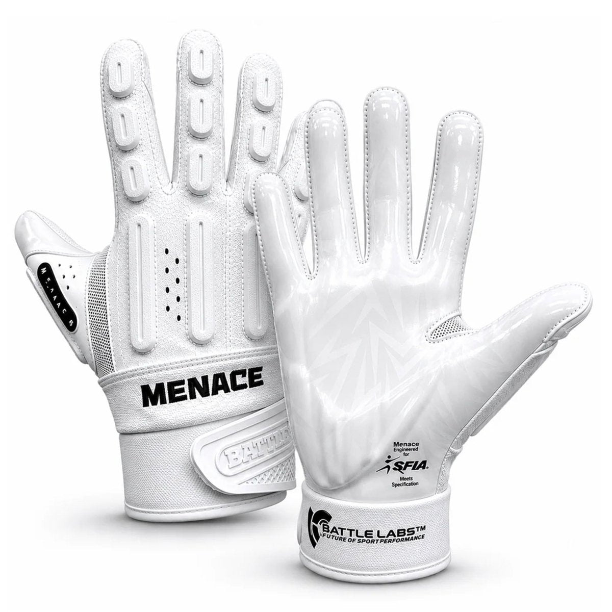 Battle Sports Menace Lineman Glove, White/White - Forza Sports