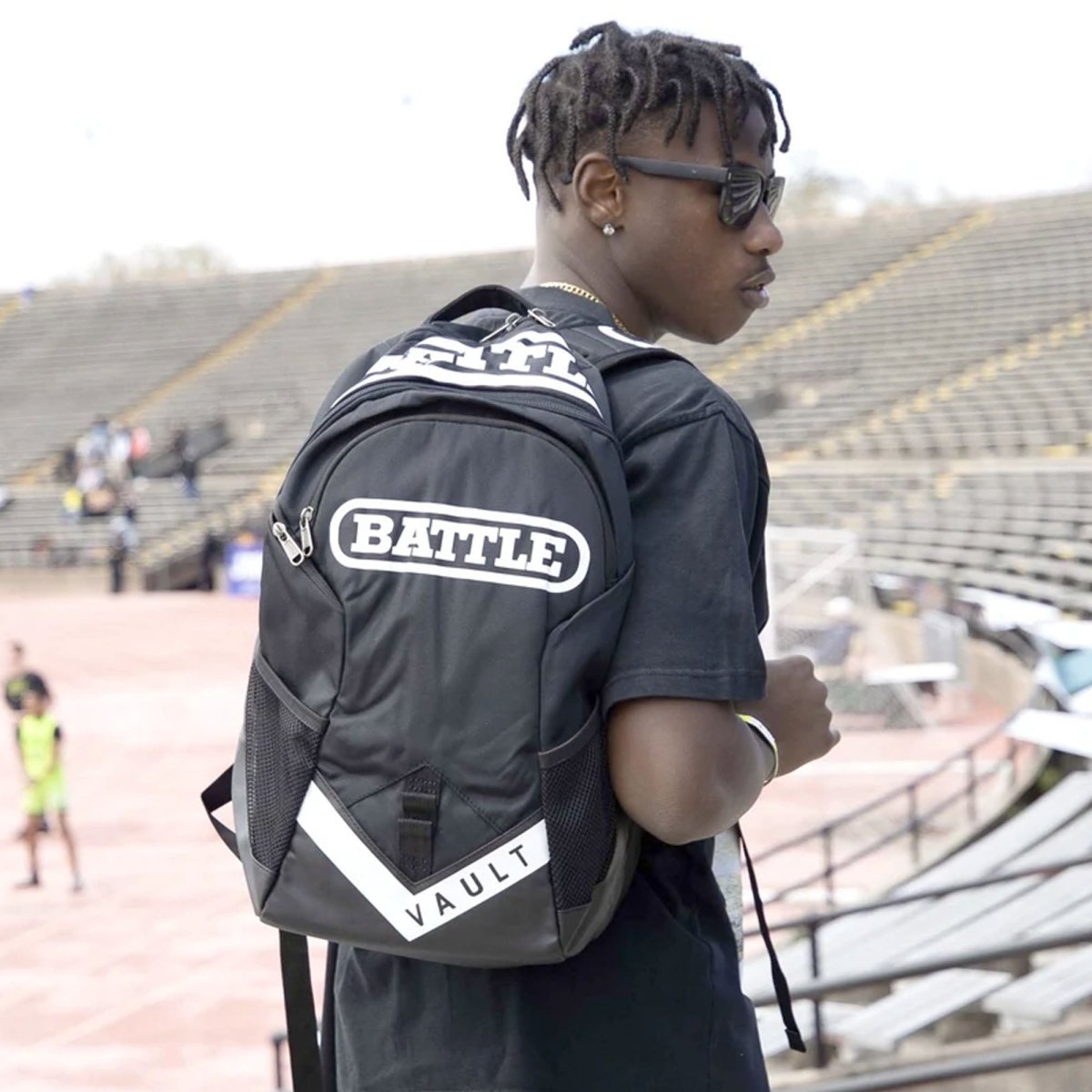 Battle Sports Vault Backpack, Black with High Gloss White Logo - Forza Sports