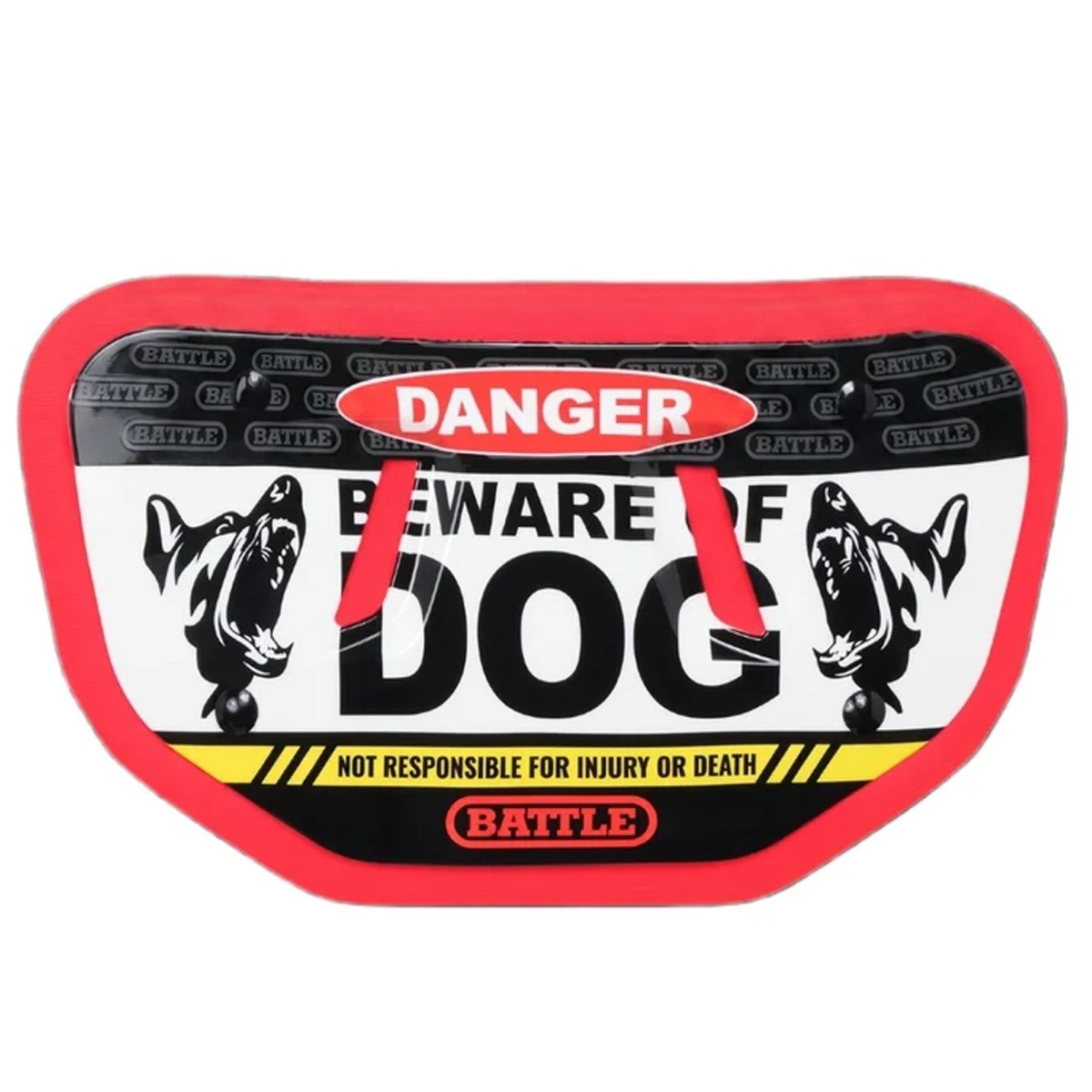 Battle Sports Youth "Beware of Dog 2.0" Back Plate, Black/White - Forza Sports