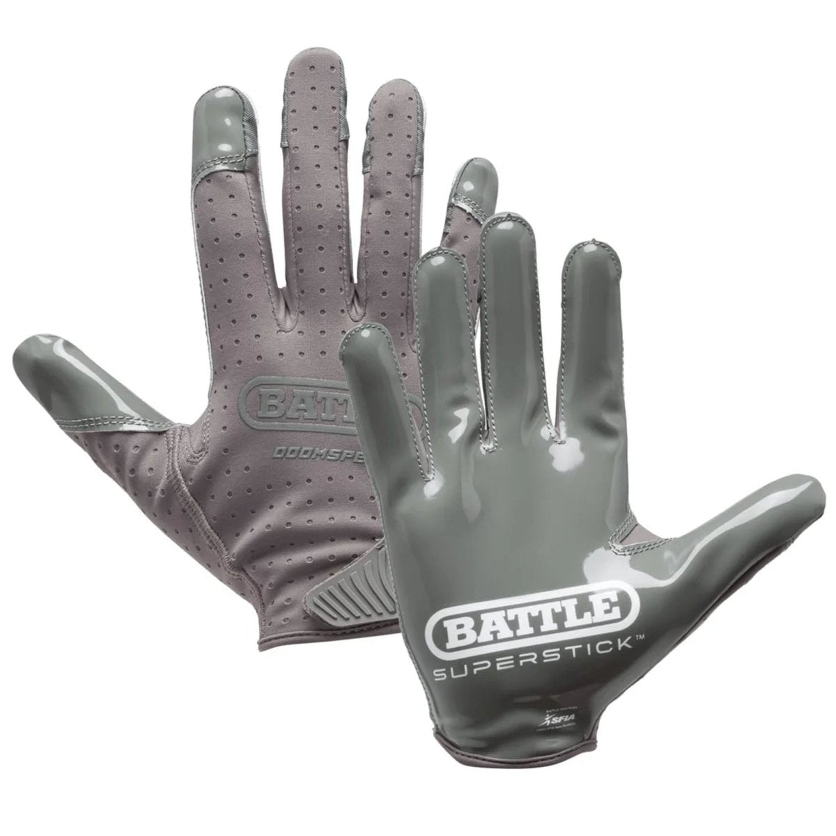 Battle Sports Youth Doom Speed Receiver Football Glove - Charcoal - Forza Sports
