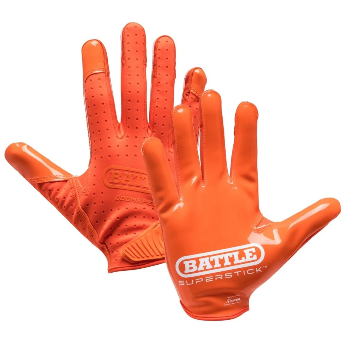Battle Sports Youth Doom Speed Receiver Football Glove - Orange - Forza Sports