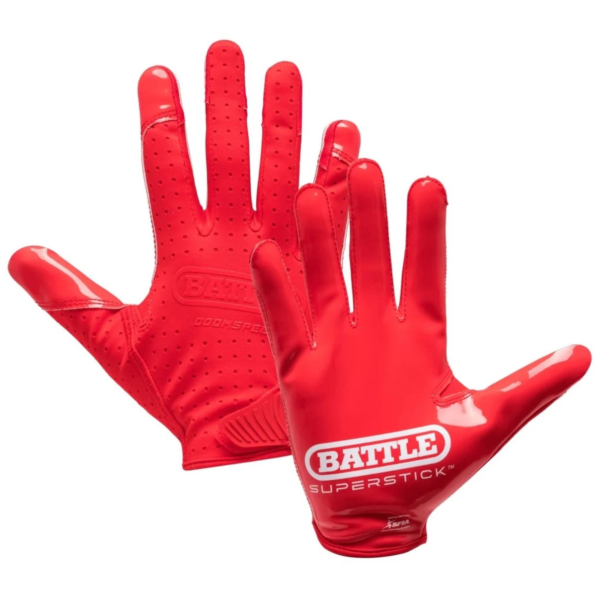 Battle Sports Youth Doom Speed Receiver Football Glove - Red - Forza Sports
