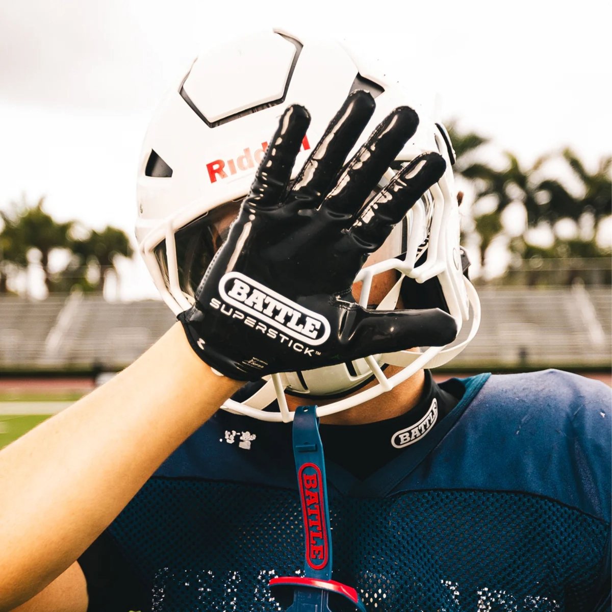 Battle Sports Adult Doom Speed Receiver Football Glove - Navy - Forza Sports