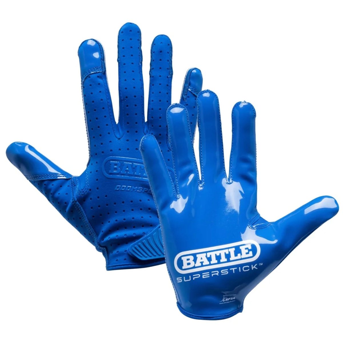Battle Sports Youth Doom Speed Receiver Football Glove - Royal - Forza Sports