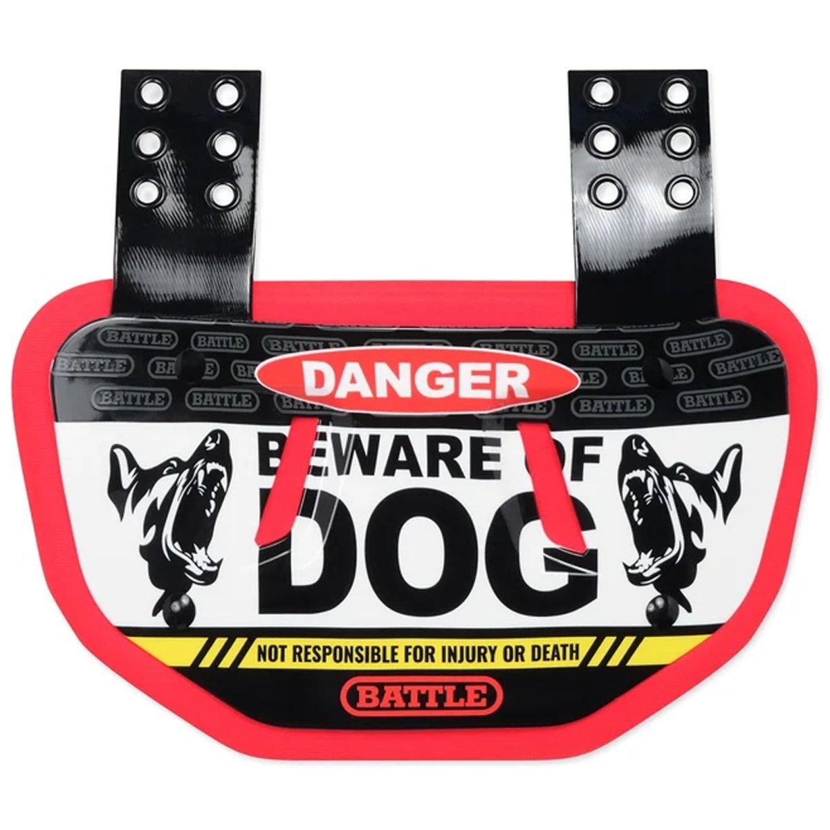 Battle Sports Youth "Beware of Dog 2.0" Back Plate, Black/White - Forza Sports