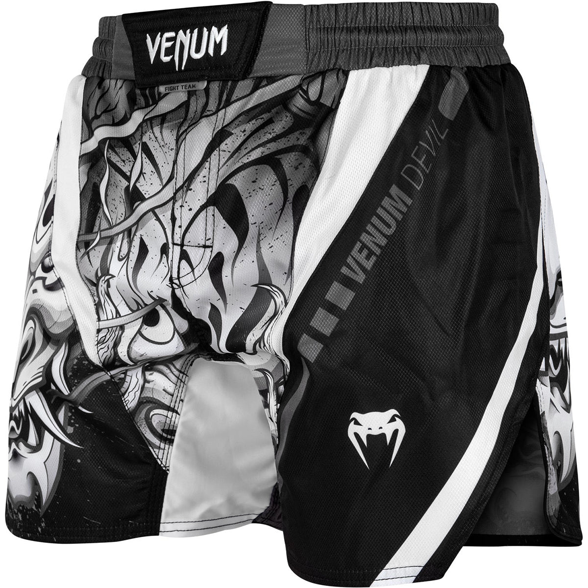 Venum Devil Lightweight MMA Fight Shorts - White/Black Venum