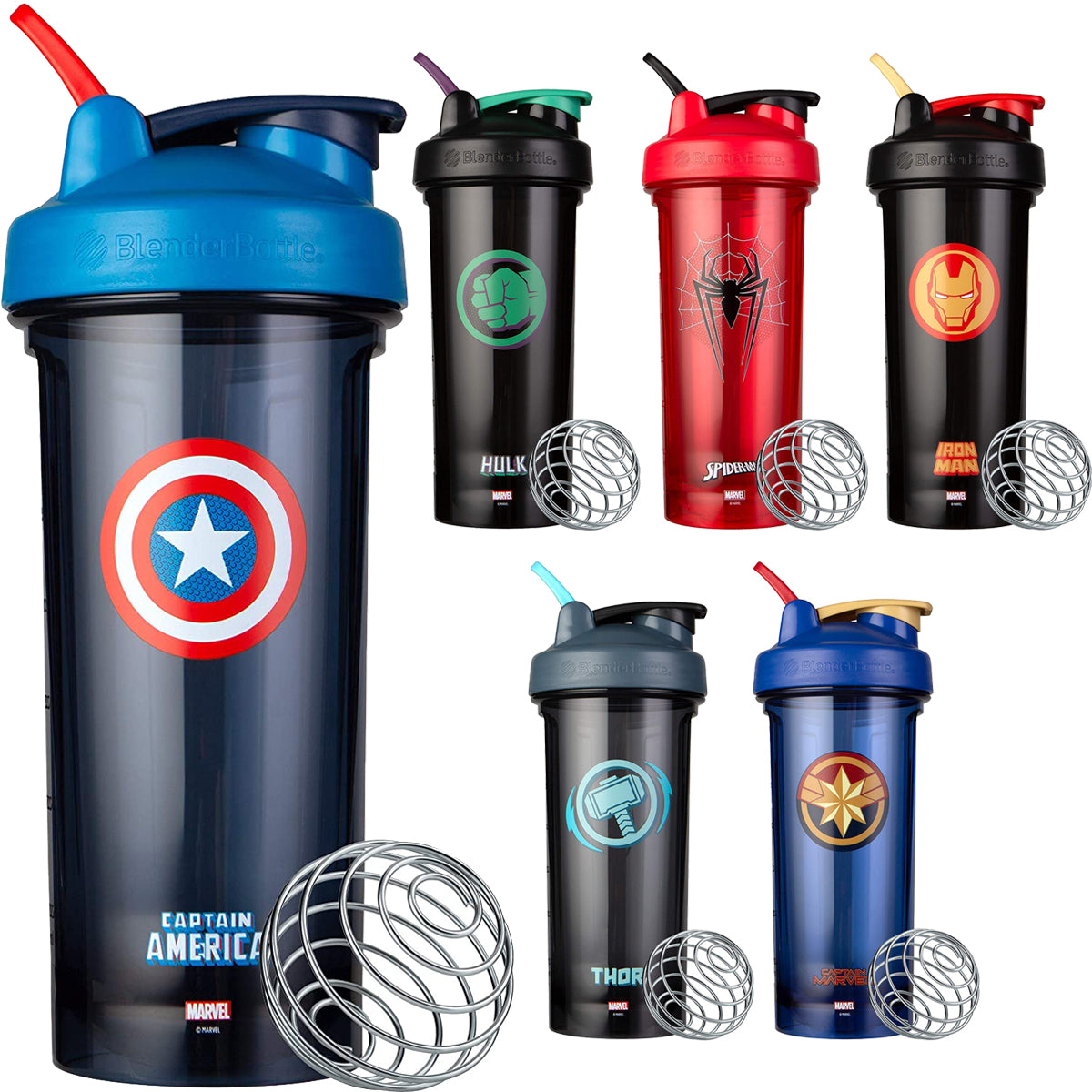 Protein Shaker Bottle, Gym Sports Water Bottle, Smoothie Mixer Cups, BPA  Free, Flip Lid with Powerful Blending Ball Included, 24-Ounce 