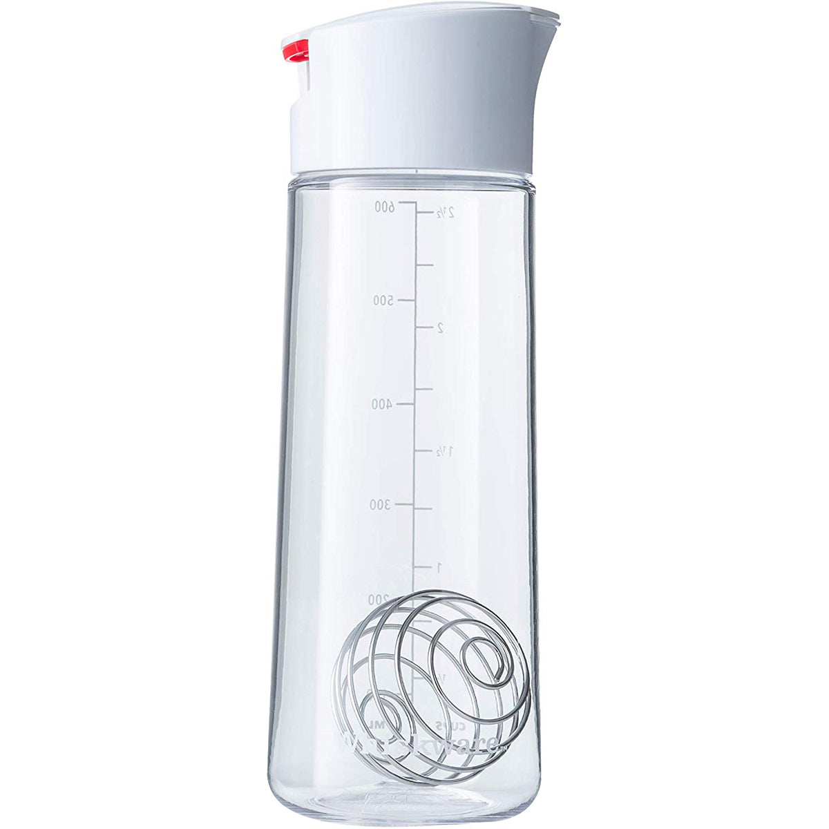 Whiskware Glass Salad Dressing Shaker with BlenderBall Wire Whisk - White/Red Whiskware