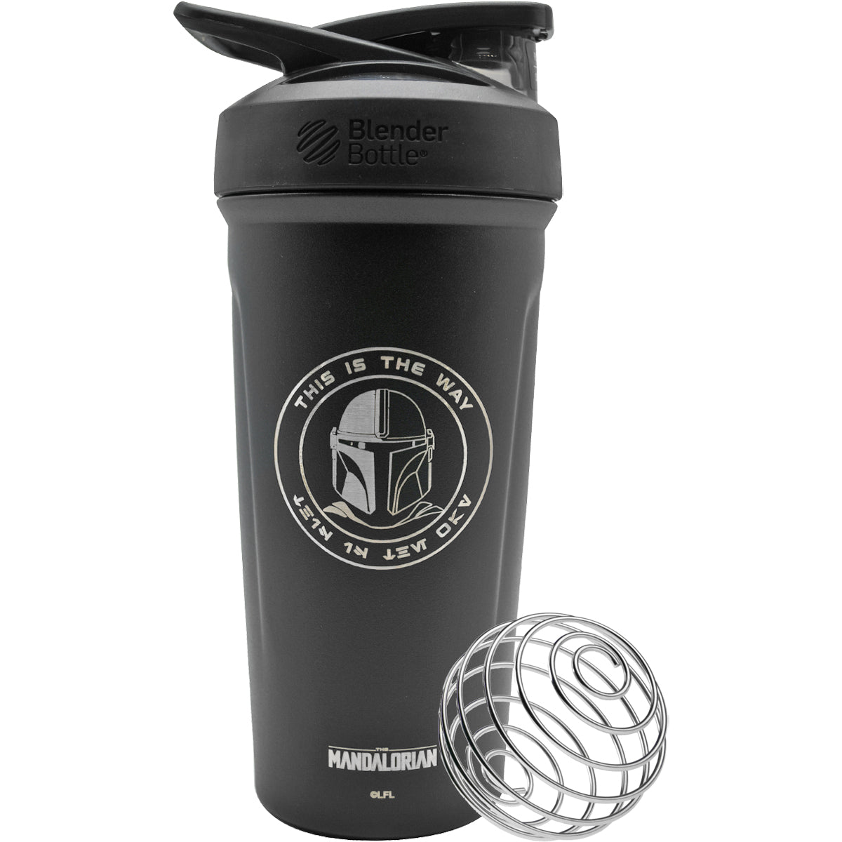 Blender Bottle The Mandalorian Strada 24 oz. Insulated Stainless Steel Shaker Blender Bottle