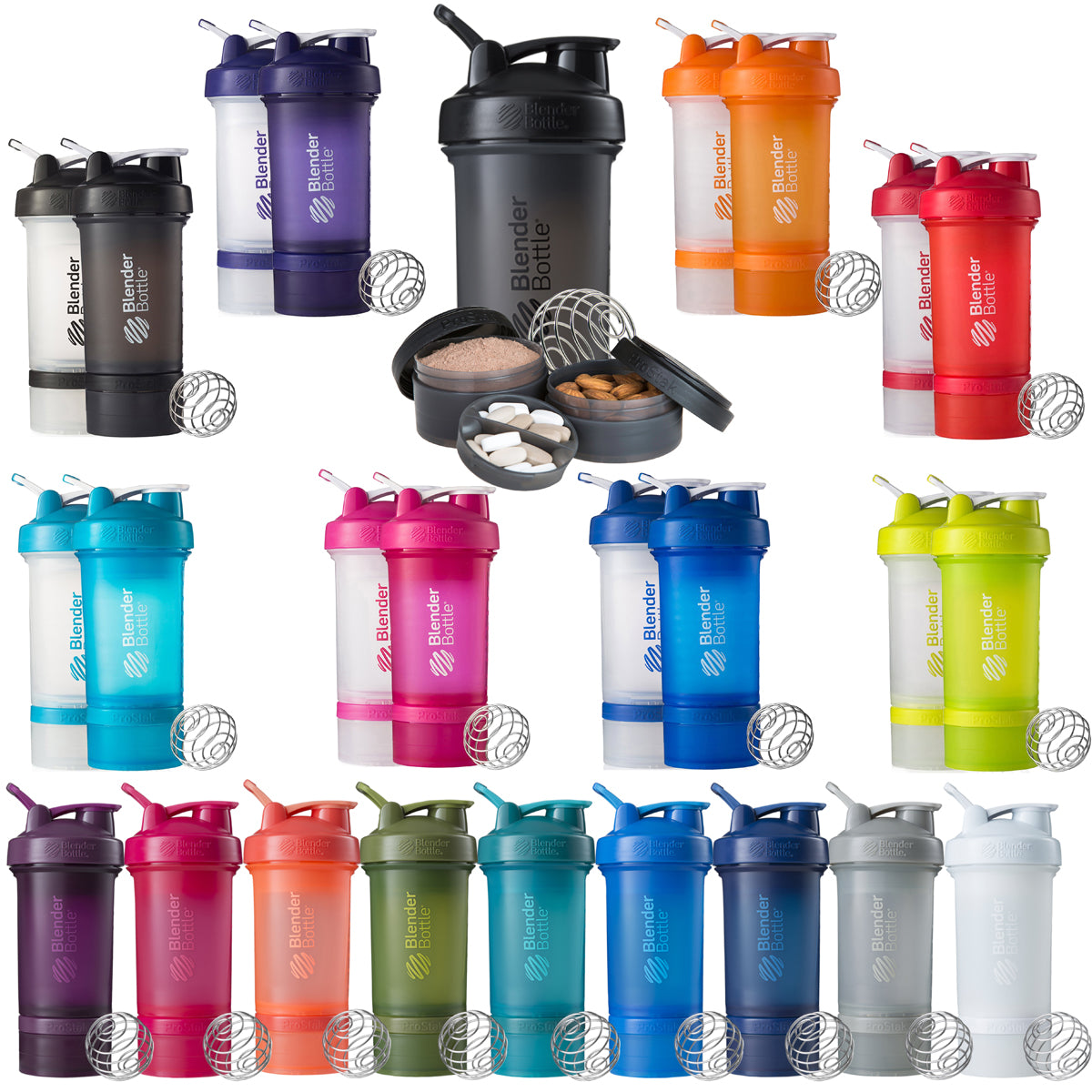 Blender Bottle ProStak System with 22 oz. Shaker Cup and Twist N' Lock Storage Blender Bottle