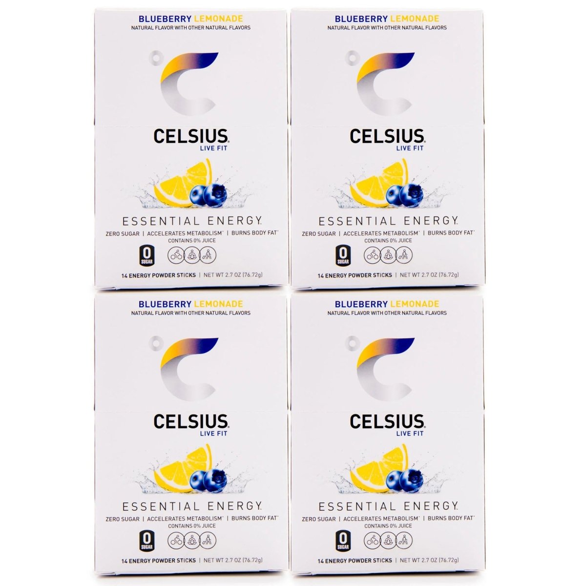 Celsius On - The - Go Zero Sugar Powder Stick Drink Mix 4 Pack - Forza Sports