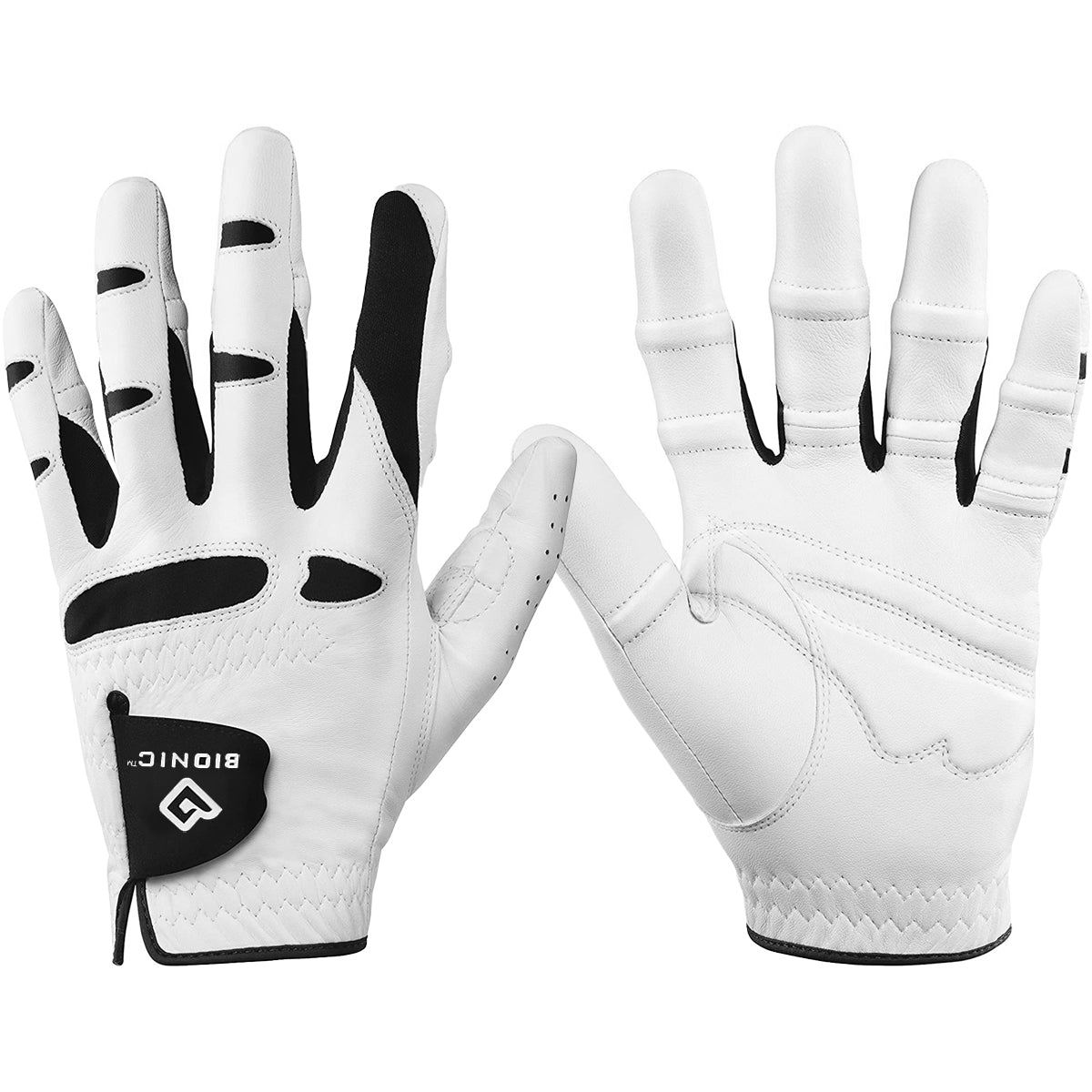 Bionic Men's Left Hand Stable Grip 2.0 Dual Expansion Zone Golf Glove - White Bionic
