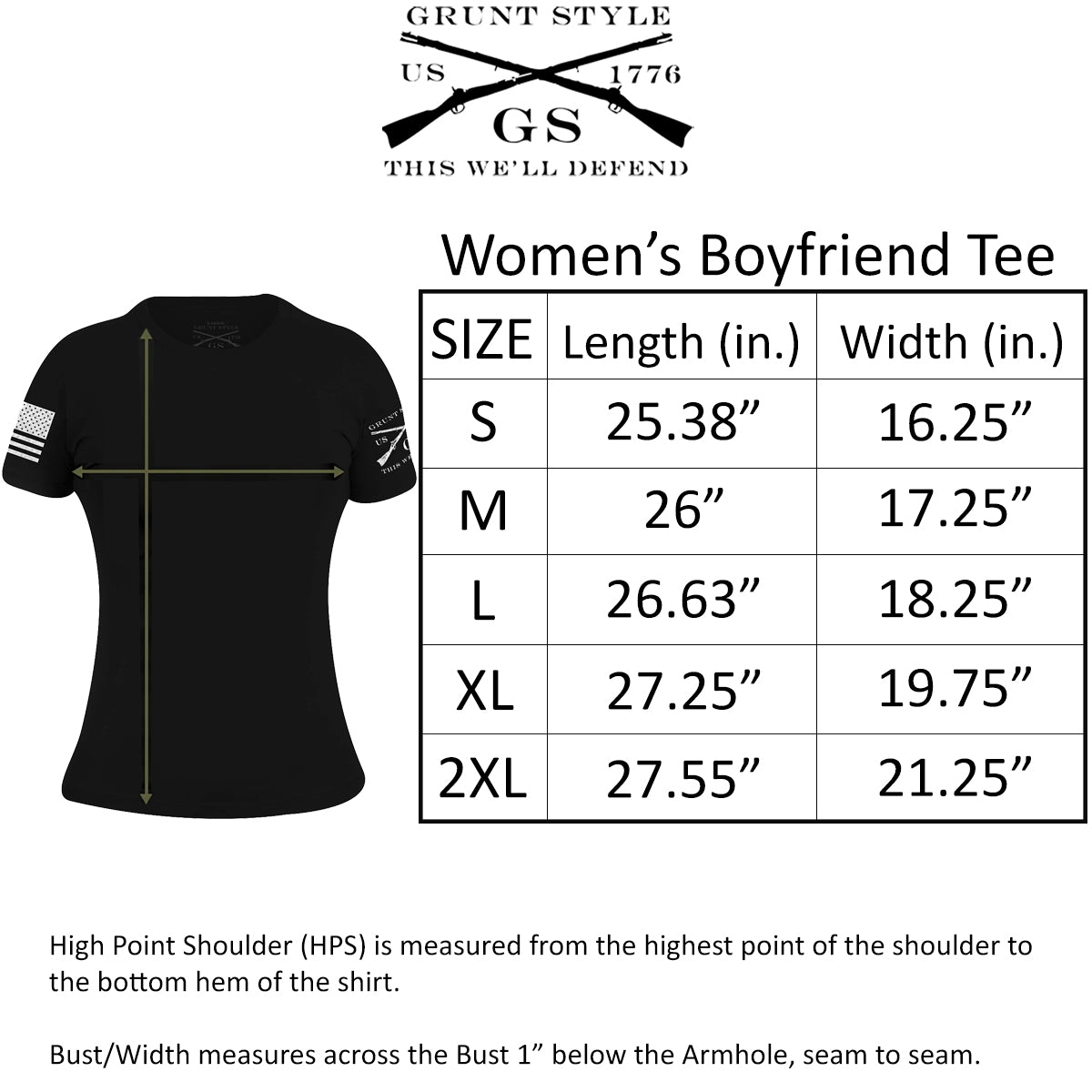 Grunt Style Women's Silver Line Flag T-Shirt - Black Grunt Style