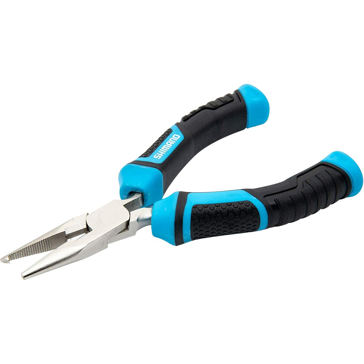 Shimano Brutas 5" Silver Nickel Split Ring Pliers - Black/Cyan - Forza Sports