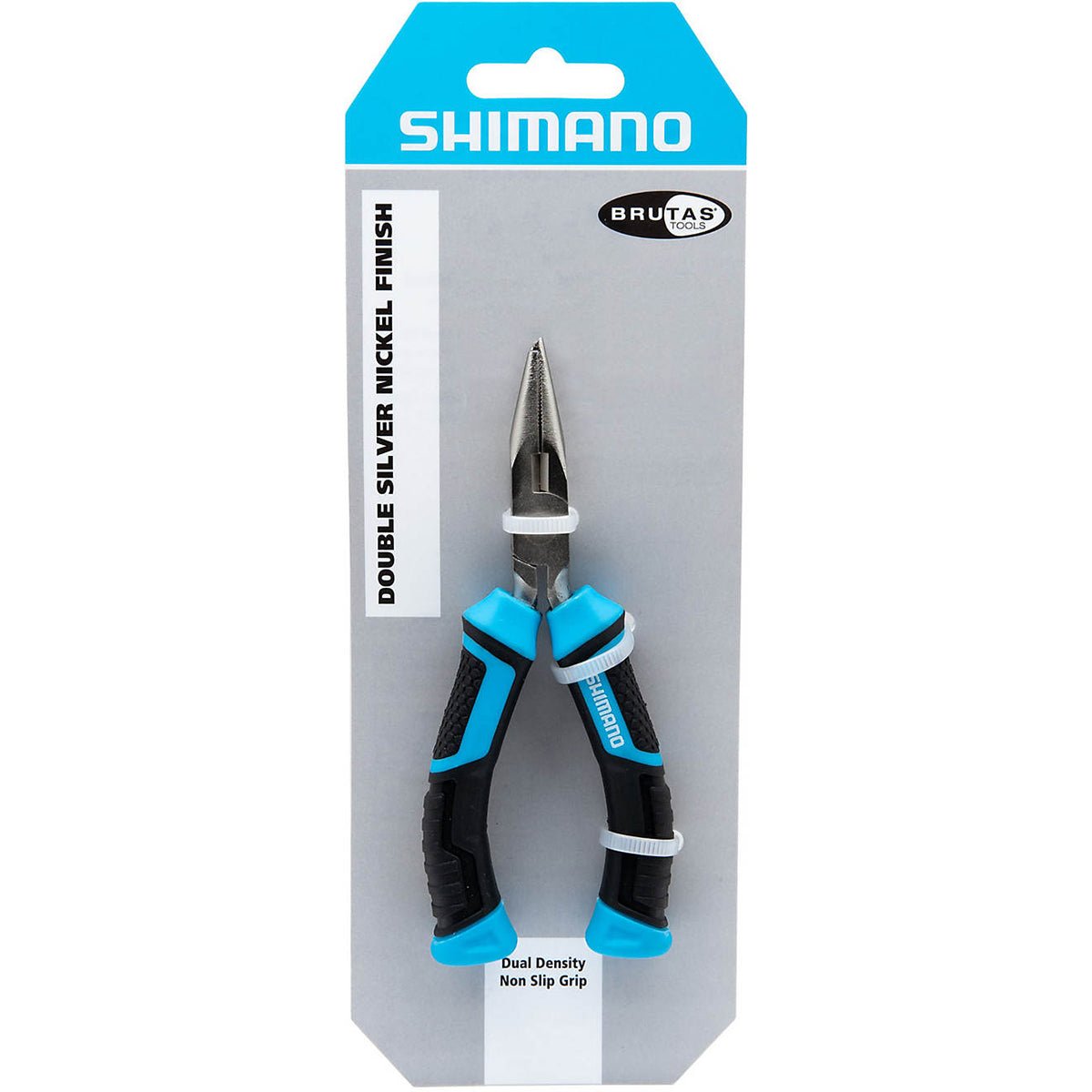 Shimano Brutas 5" Silver Nickel Split Ring Pliers - Black/Cyan - Forza Sports