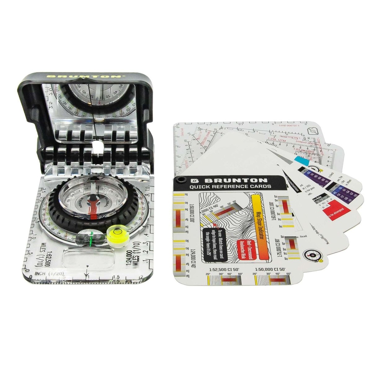 Brunton TruArc 15 Compass and Quick Reference Card Set Navigator Bundle - Forza Sports