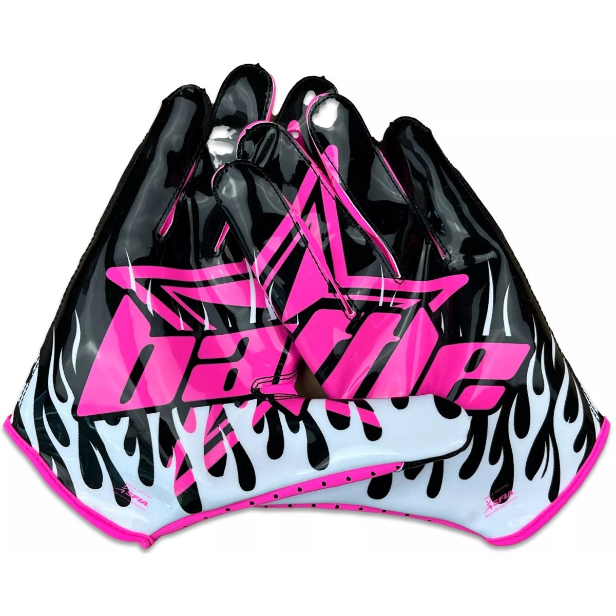 Battle Sports - "Astro" Doom Speed Receiver Football Gloves - Adult Black/Pink - Forza Sports