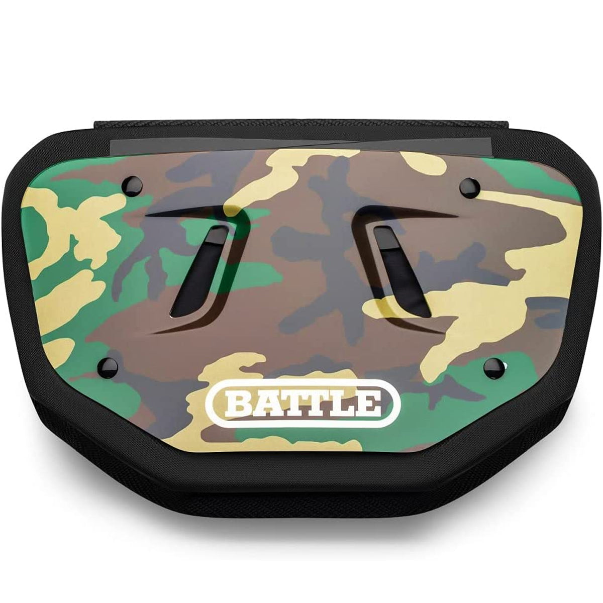 Battle Sports Chrome Protective Football Back Plate - Green Camouflage Battle Sports