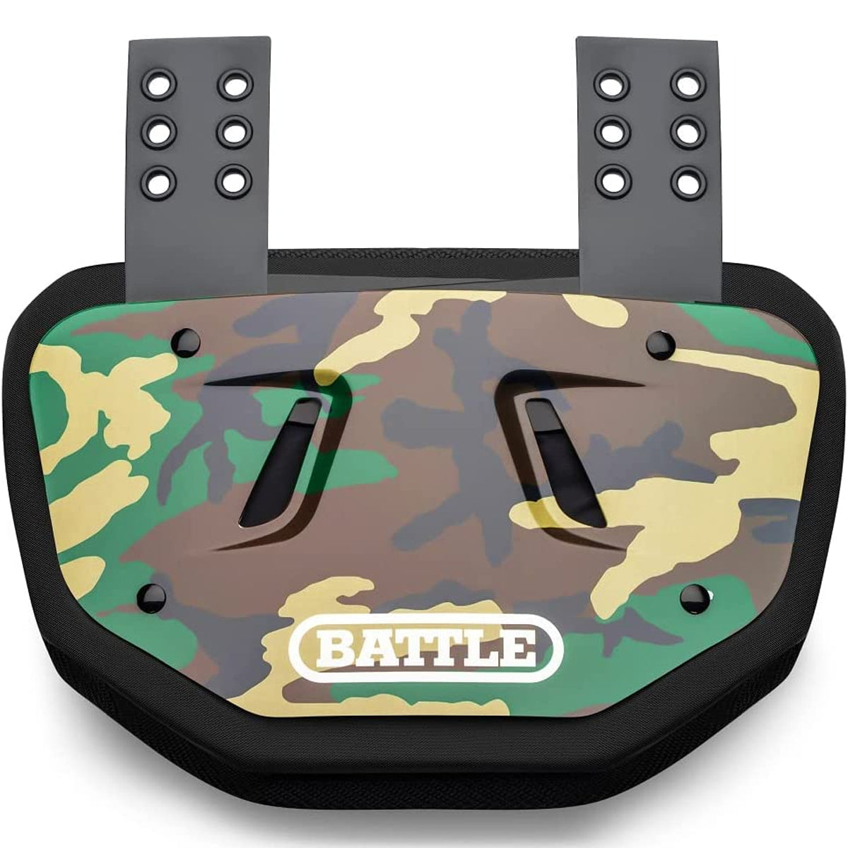 Battle Sports Chrome Protective Football Back Plate - Green Camouflage Battle Sports