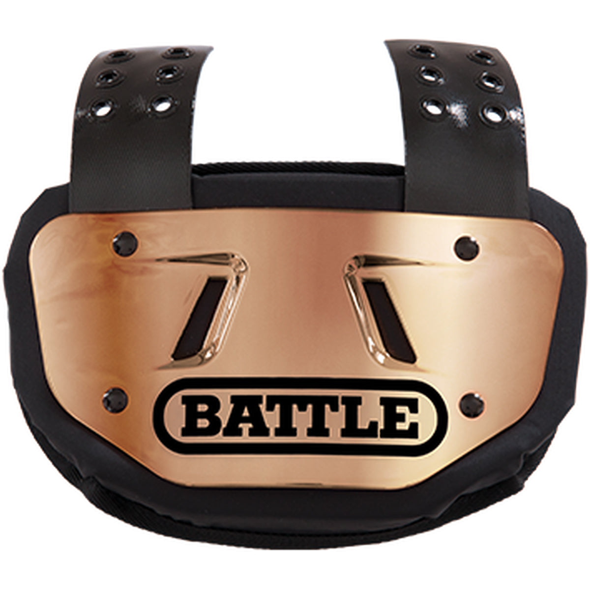 Battle Sports Chrome Protective Football Back Plate - Gold/Black Battle Sports