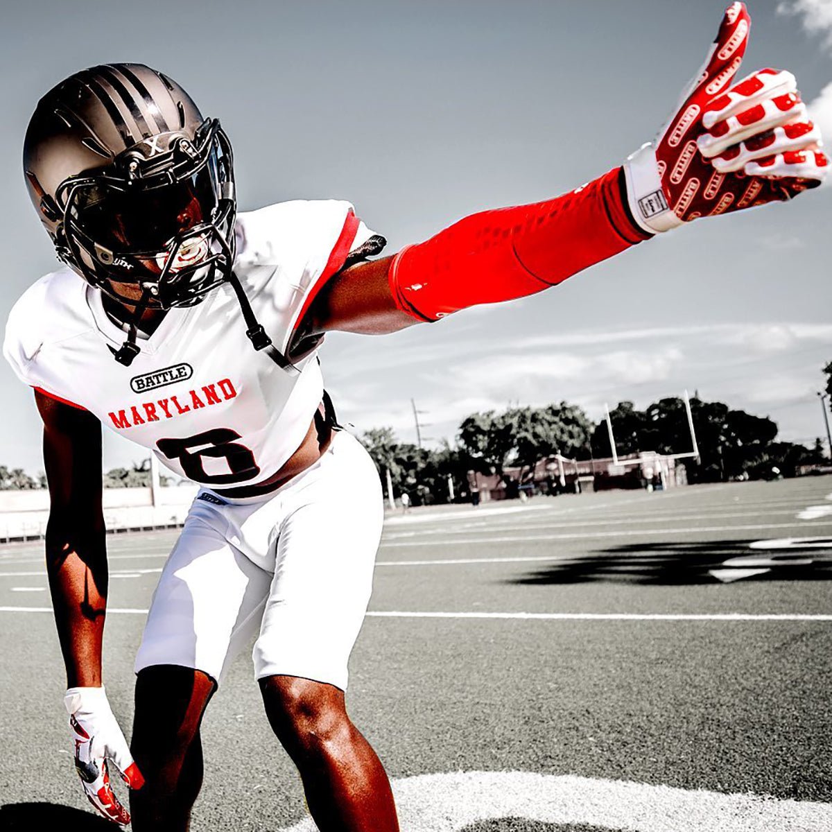 uniform handschuhe weiß Battle Sports Clown Football-Receiver-Handschuhe für Erwachsene – Forza Sports