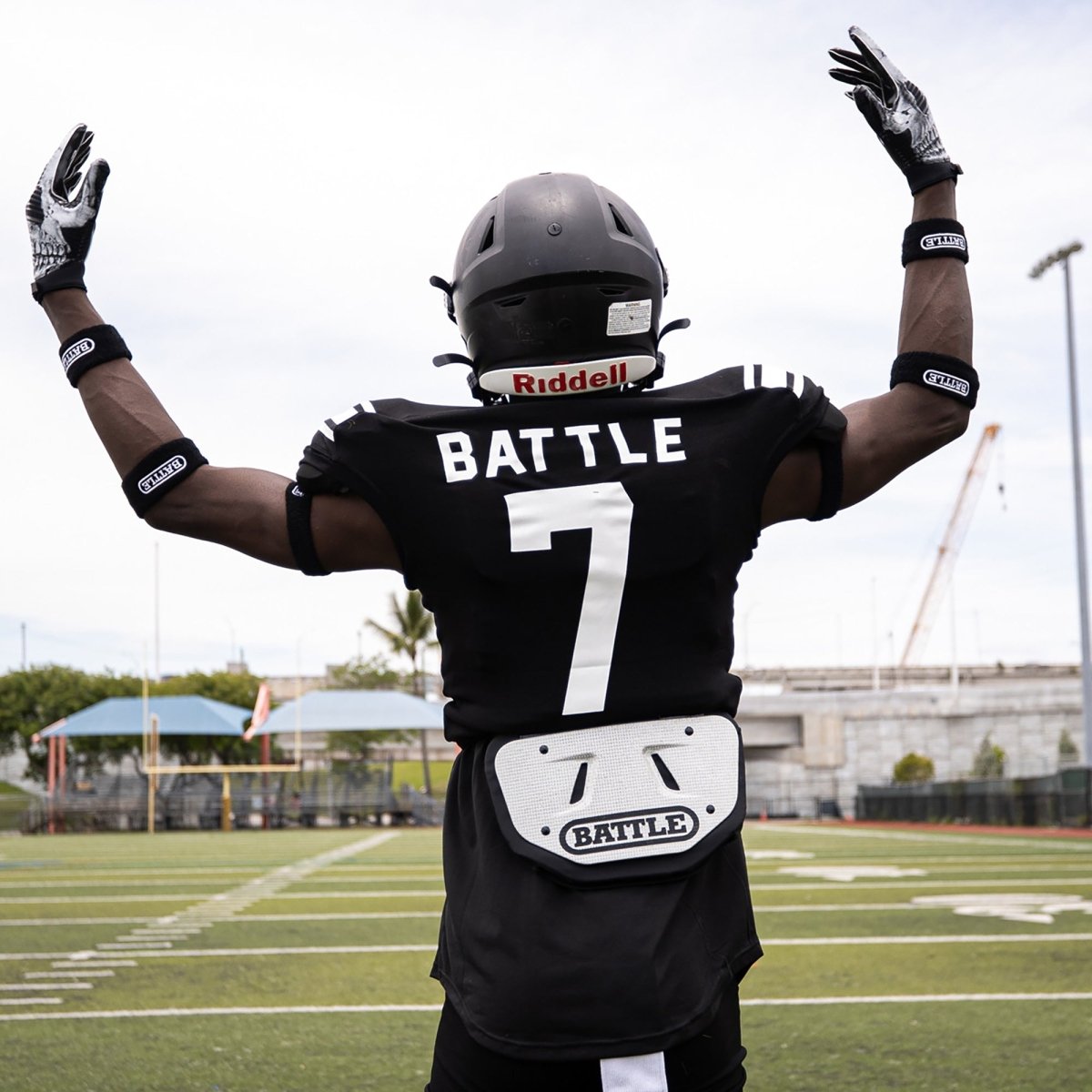 Battle Sports Diamond Youth Chrome Protective Football Back Plate Battle Sports