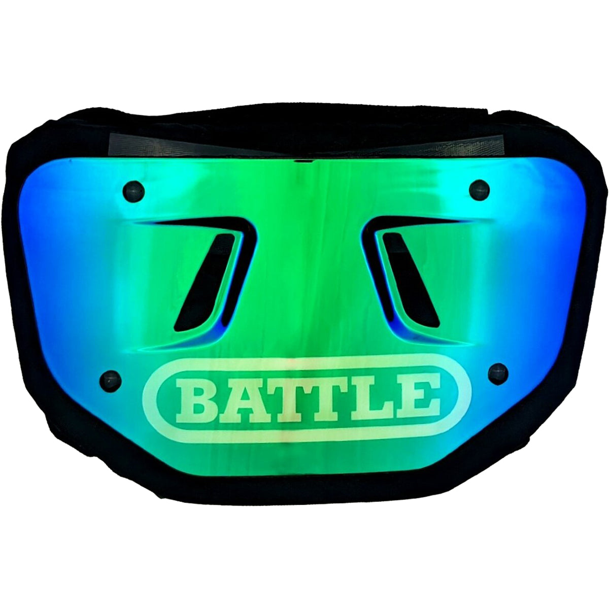 Battle Sports Prism Chrome Protective Football Back Plate - Blue/Green Battle Sports