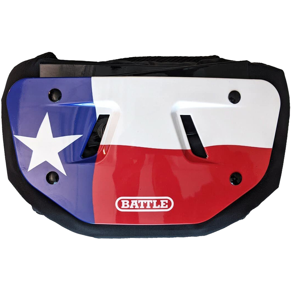 Battle Sports Texas Flag Chrome Football Back Plate - Red/White/Blue Battle Sports