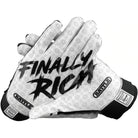 Battle Sports Finally Rich Adult Football Receiver Gloves - Black/White - Forza Sports
