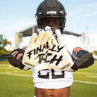 Battle Sports Finally Rich Adult Football Receiver Gloves - Black/White - Forza Sports