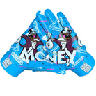 Battle Sports Adult Money Man 2.0 Football Receiver Gloves - Neon Blue Battle Sports