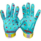 Battle Sports Alien Cloaked Adult Football Gloves - Turquoise/Green Battle Sports